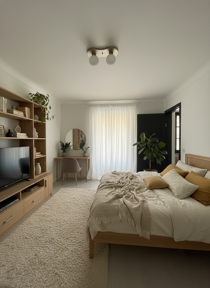 Дизайн интерьера в стиле Хюгге — Спальня от нейросети RoomGPT