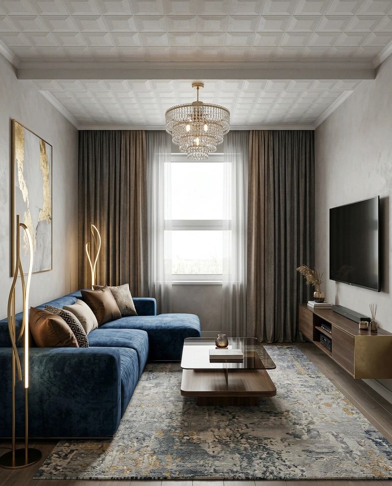 Дизайн гостиной в стиле Контемпорари — фото интерьера от нейросети RoomGPT