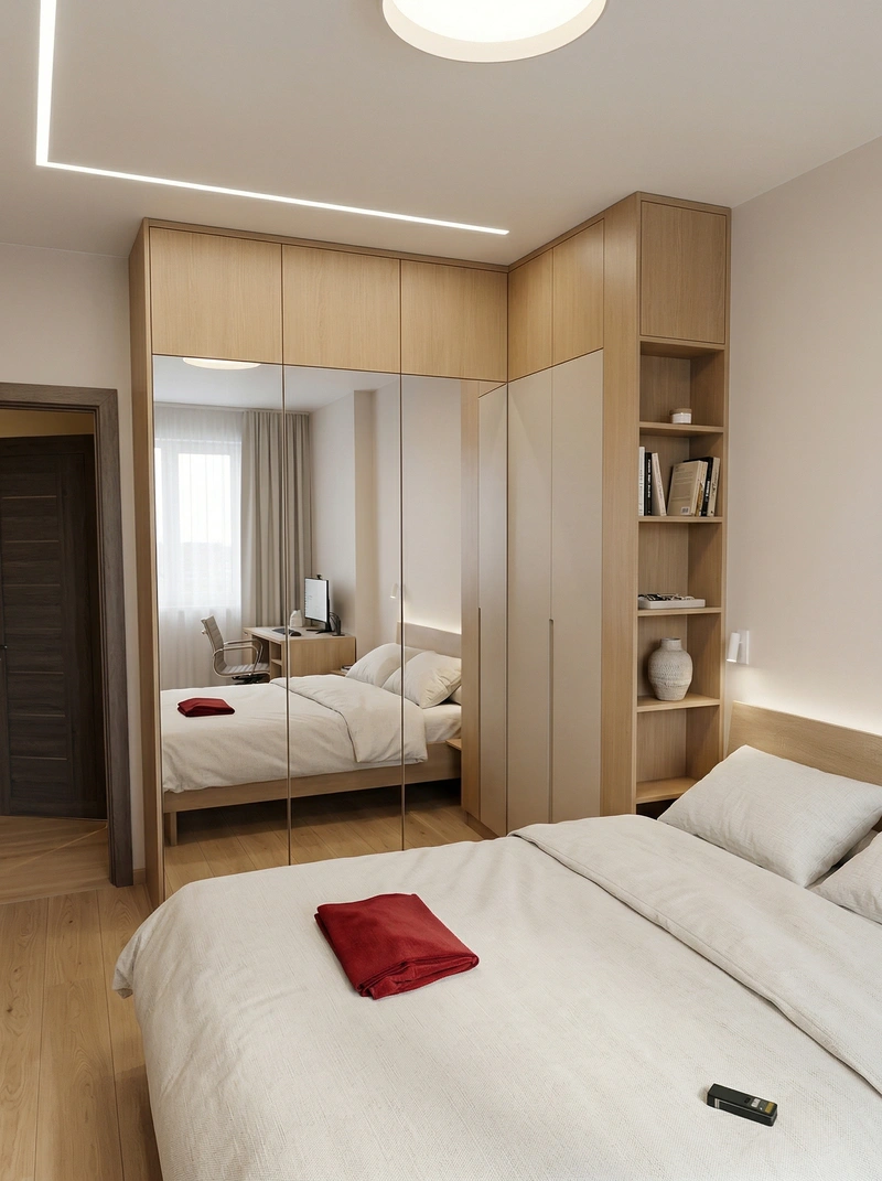 Дизайн спальни в стиле Минимализм — фото интерьера от нейросети RoomGPT