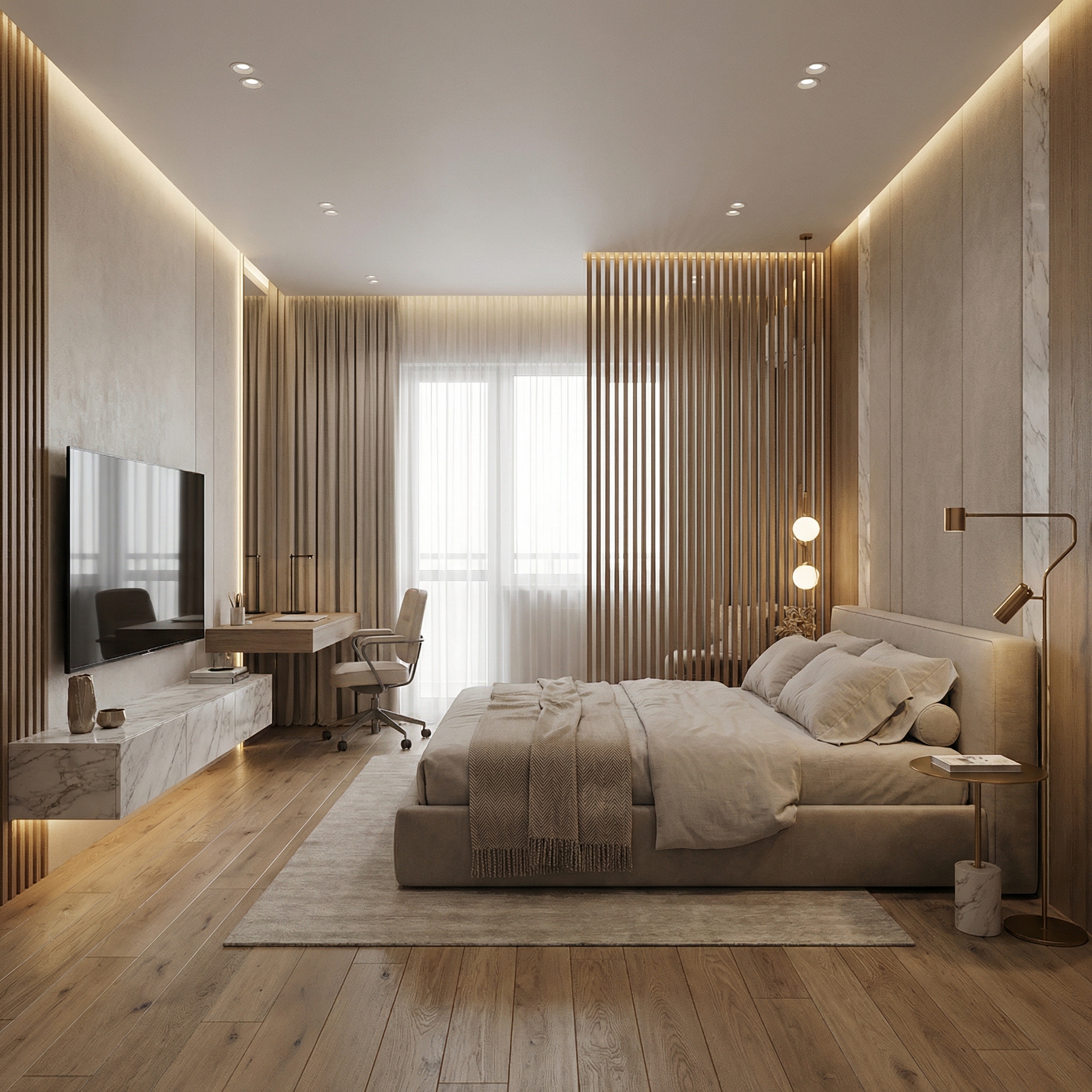 Дизайн спальни в стиле Минимализм — фото интерьера от нейросети RoomGPT