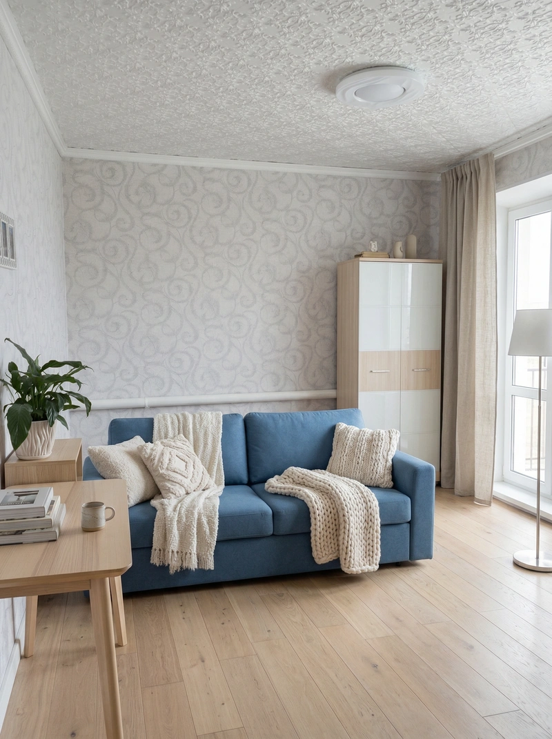 Дизайн интерьера в стиле Хюгге — Гостиная от нейросети RoomGPT