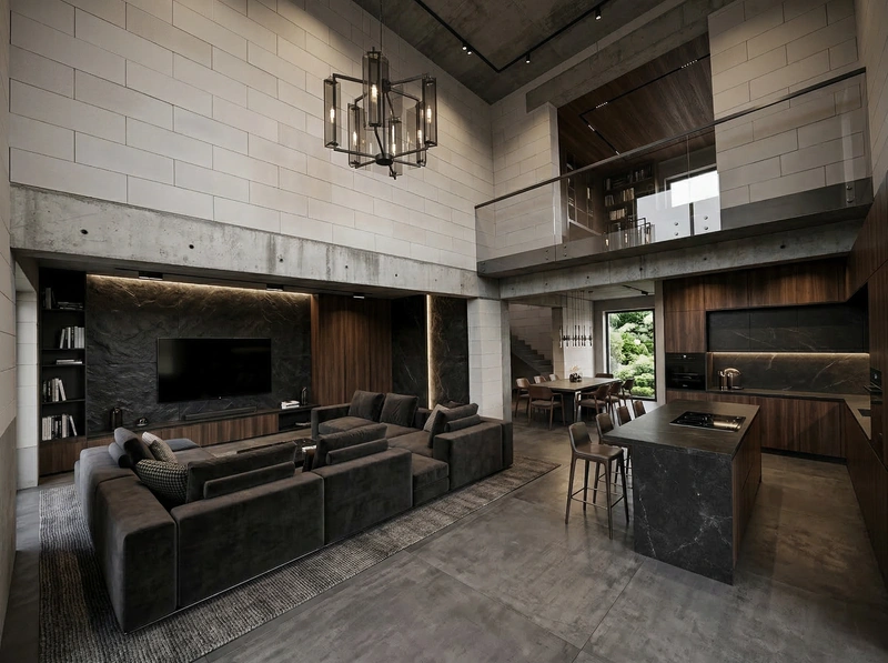 Дизайн гостиной в стиле Контемпорари — фото интерьера от нейросети RoomGPT