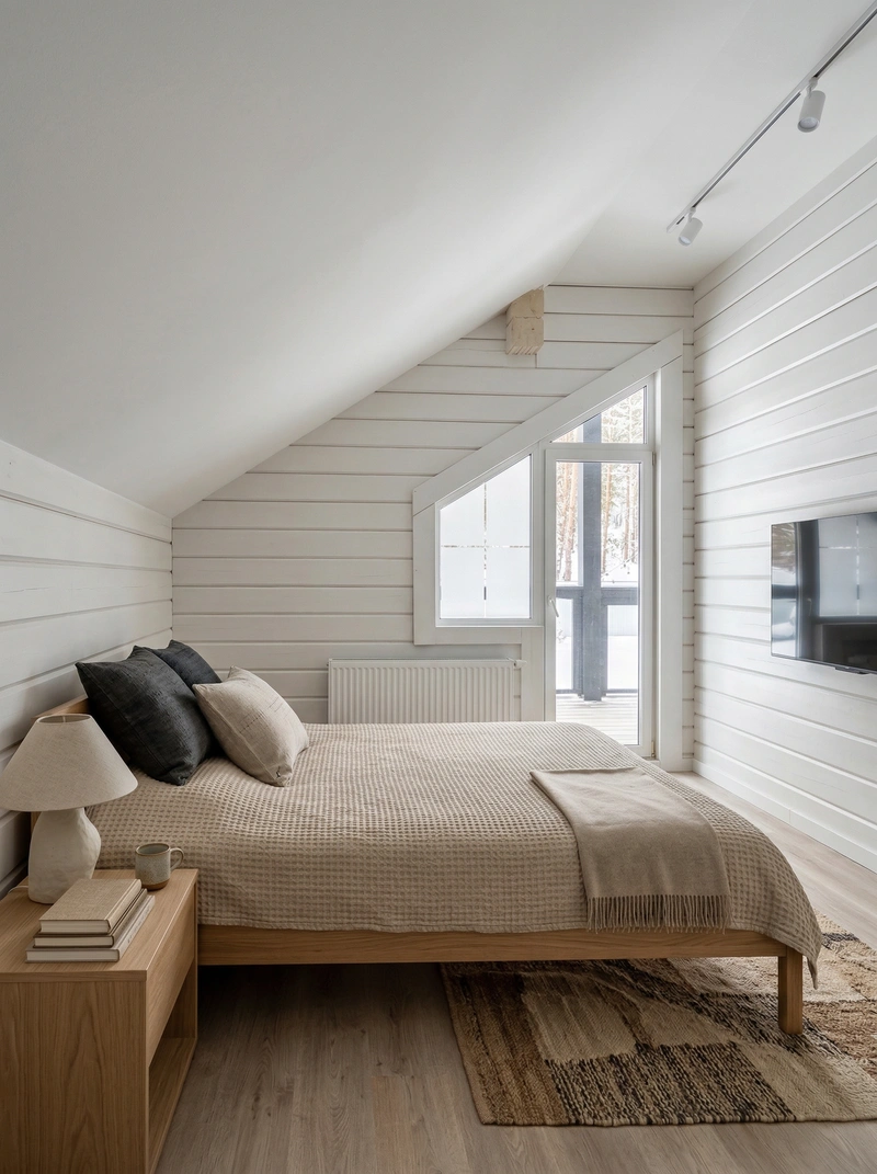 Дизайн спальни в стиле Japandi — фото интерьера от нейросети RoomGPT