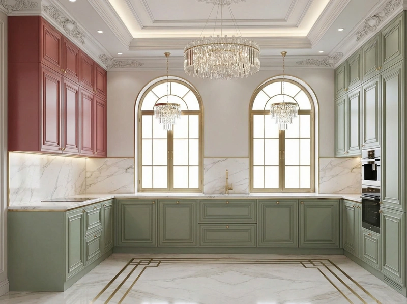 Дизайн интерьера в стиле Неоклассика — Кухня от нейросети RoomGPT
