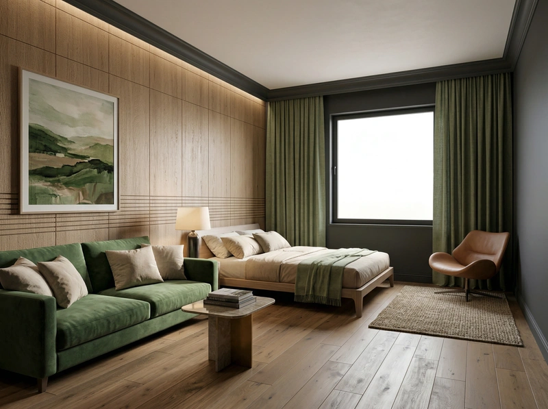 Дизайн гостиной в стиле Контемпорари — фото интерьера от нейросети RoomGPT