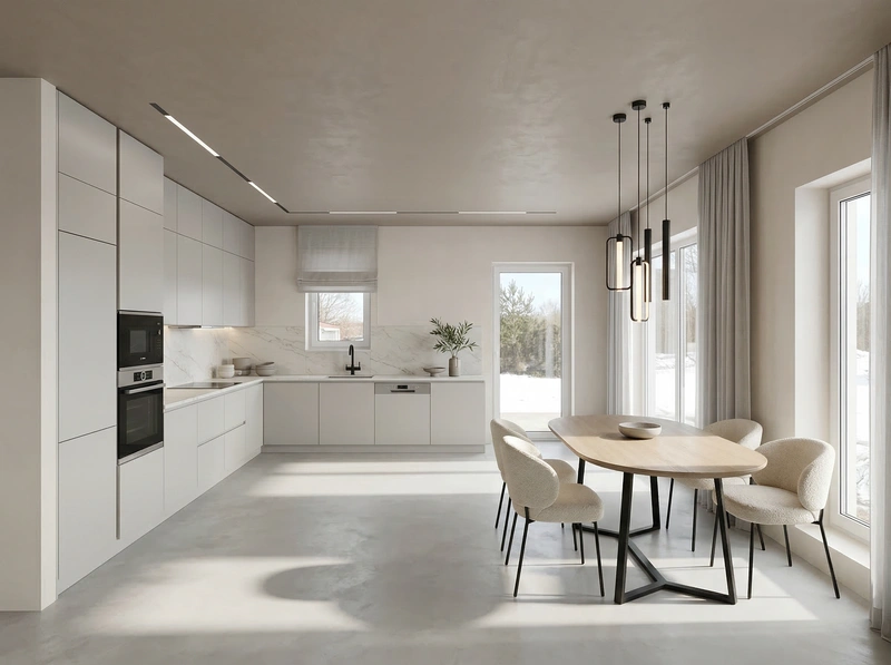 Дизайн интерьера в стиле Минимализм — Кухня от нейросети RoomGPT