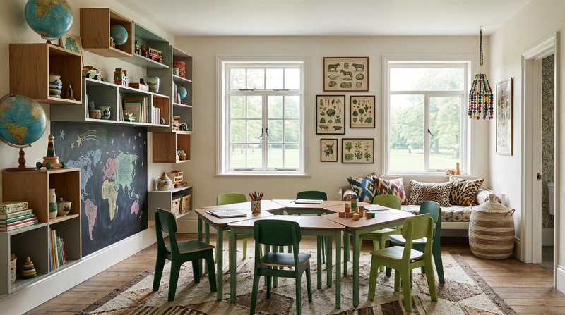 Дизайн детской в стиле Эклектика — фото интерьера от нейросети RoomGPT