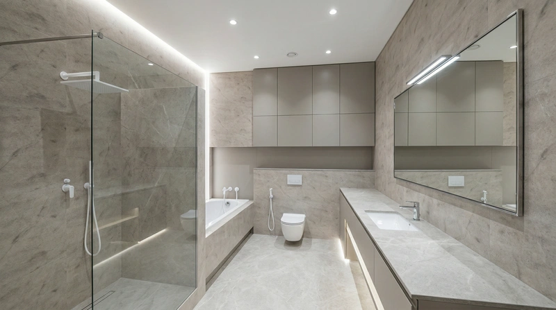 Дизайн ванной в стиле Минимализм — фото интерьера от нейросети RoomGPT