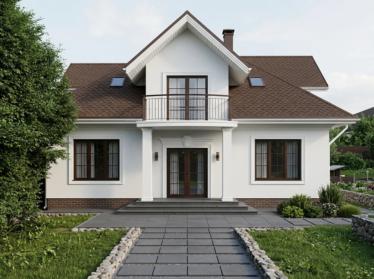 Дизайн фасада в стиле Классика — Фасад от нейросети RoomGPT