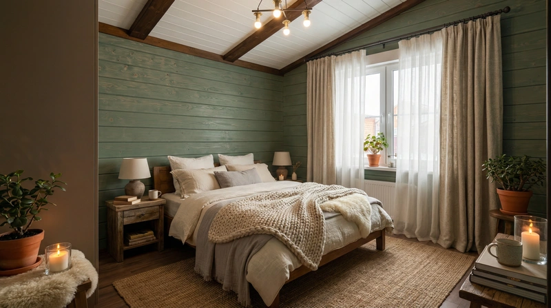 Дизайн интерьера в стиле Хюгге — Спальня от нейросети RoomGPT