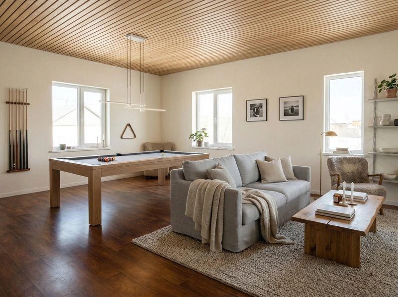 Дизайн гостиной в стиле Хюгге — фото интерьера от нейросети RoomGPT