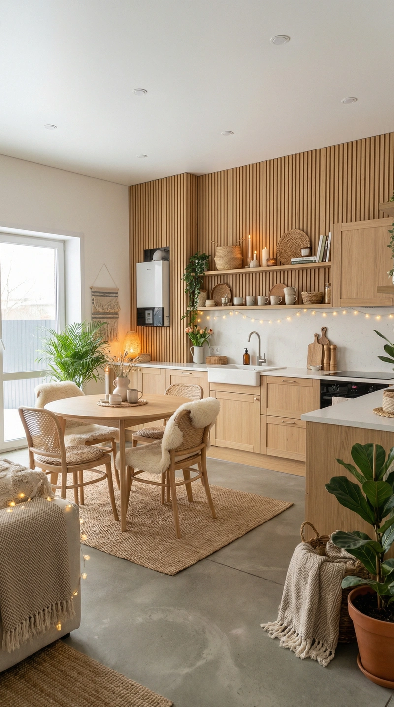 Дизайн интерьера в стиле Хюгге — Кухня от нейросети RoomGPT