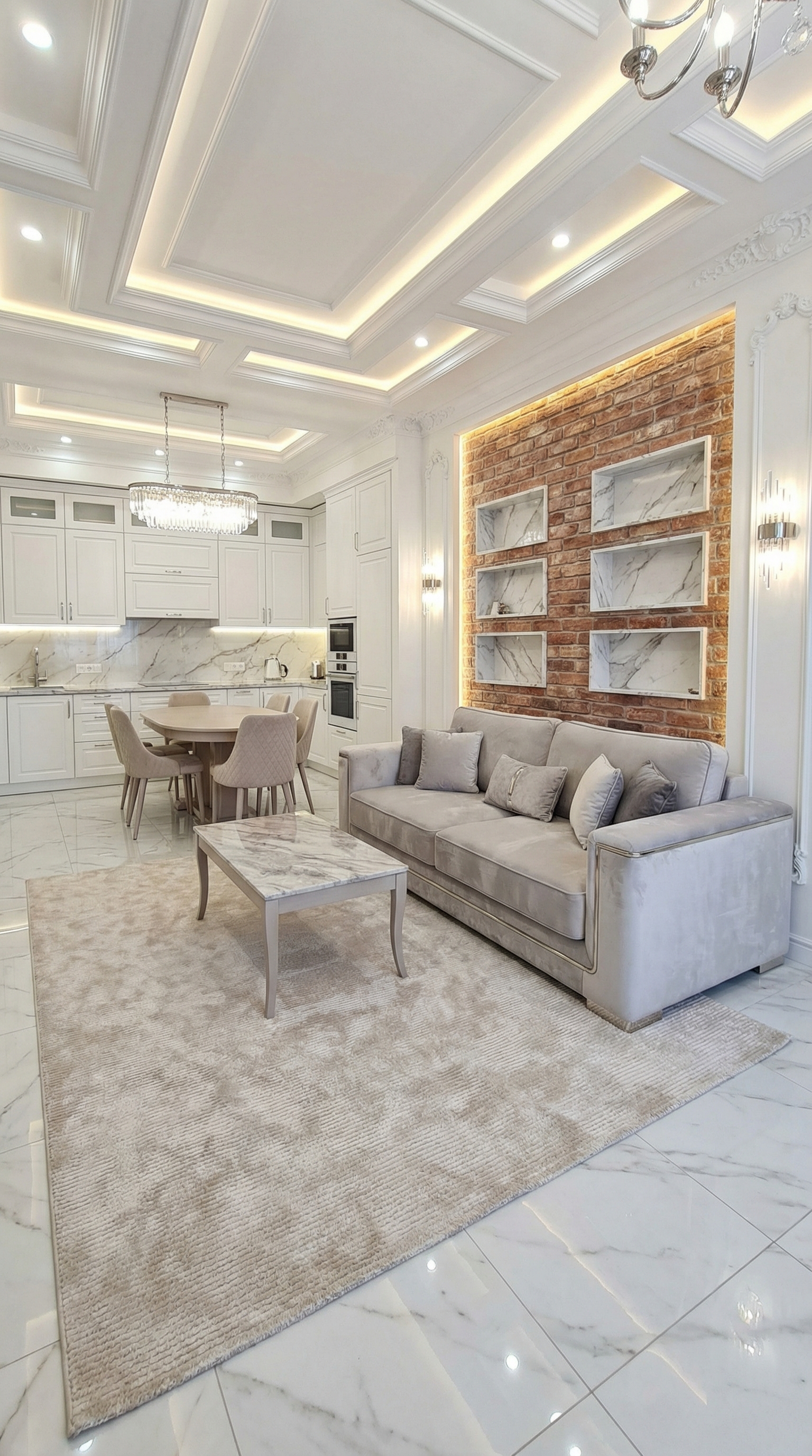 Дизайн гостиной в стиле Классика — фото интерьера от нейросети RoomGPT