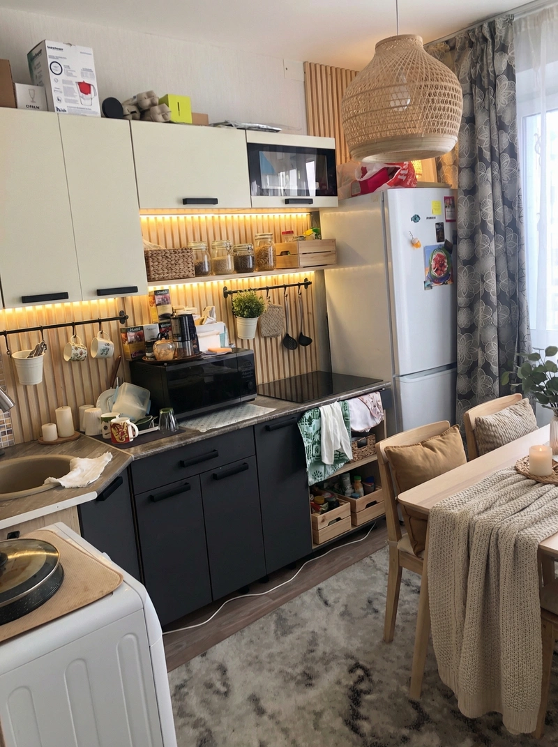 Дизайн интерьера в стиле Хюгге — Кухня от нейросети RoomGPT