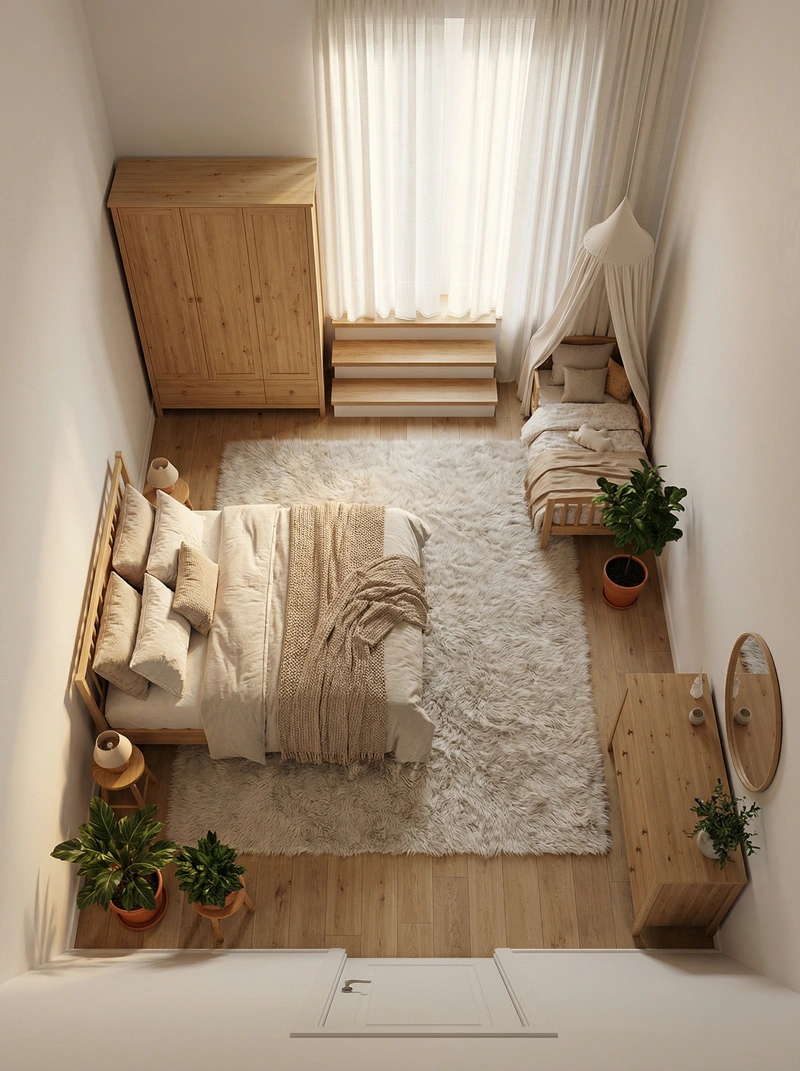 Дизайн интерьера в стиле Хюгге — Спальня от нейросети RoomGPT