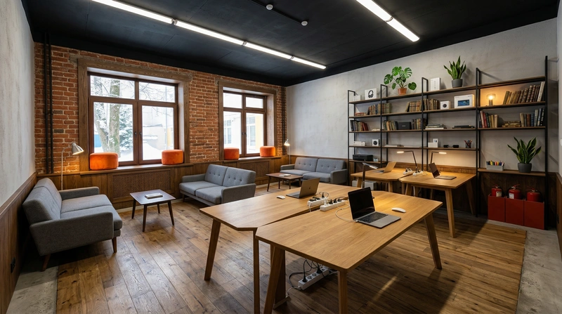 Дизайн интерьера в стиле Лофт — Кабинет от нейросети RoomGPT