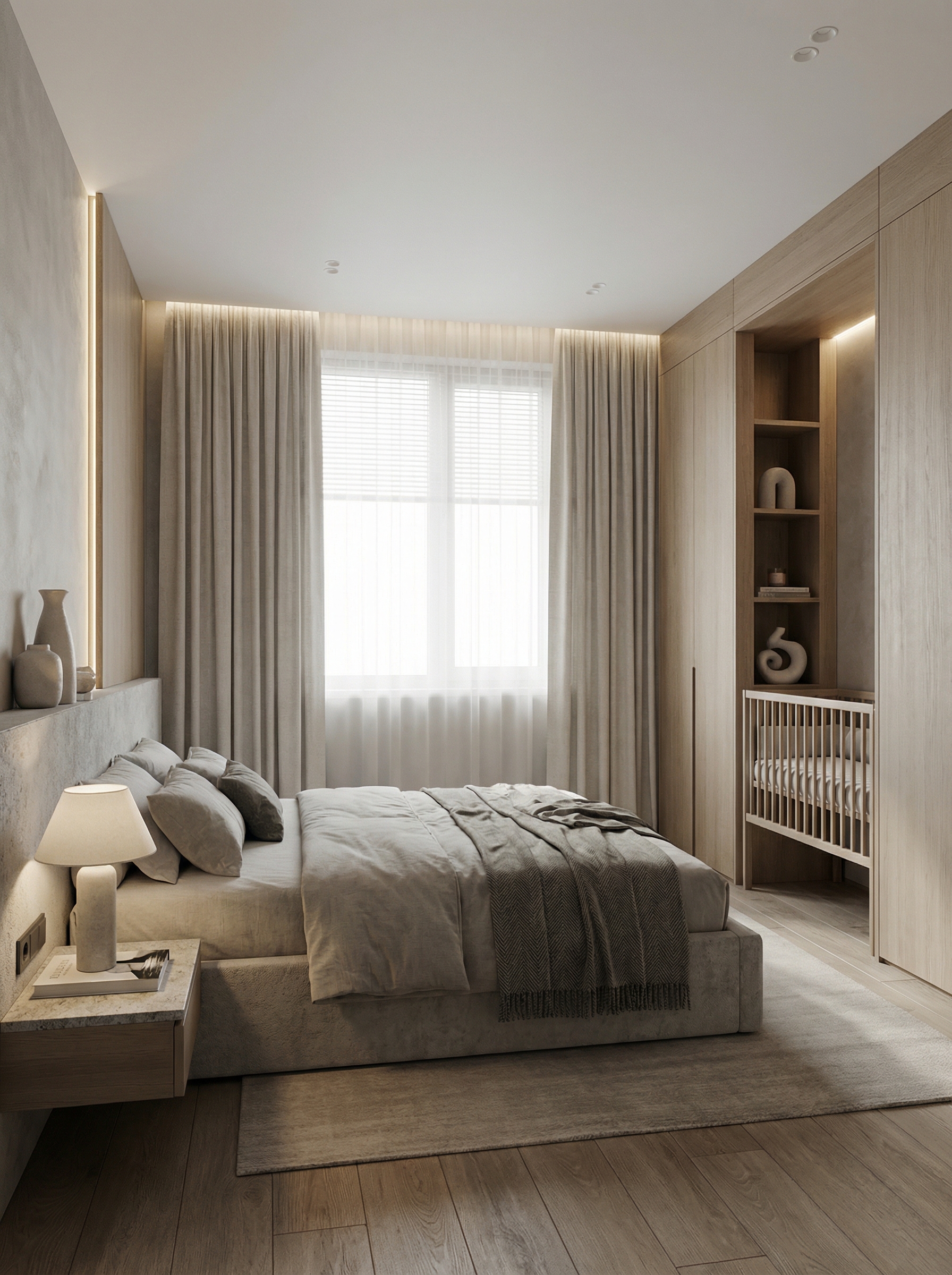 Дизайн спальни в стиле Минимализм — фото интерьера от нейросети RoomGPT