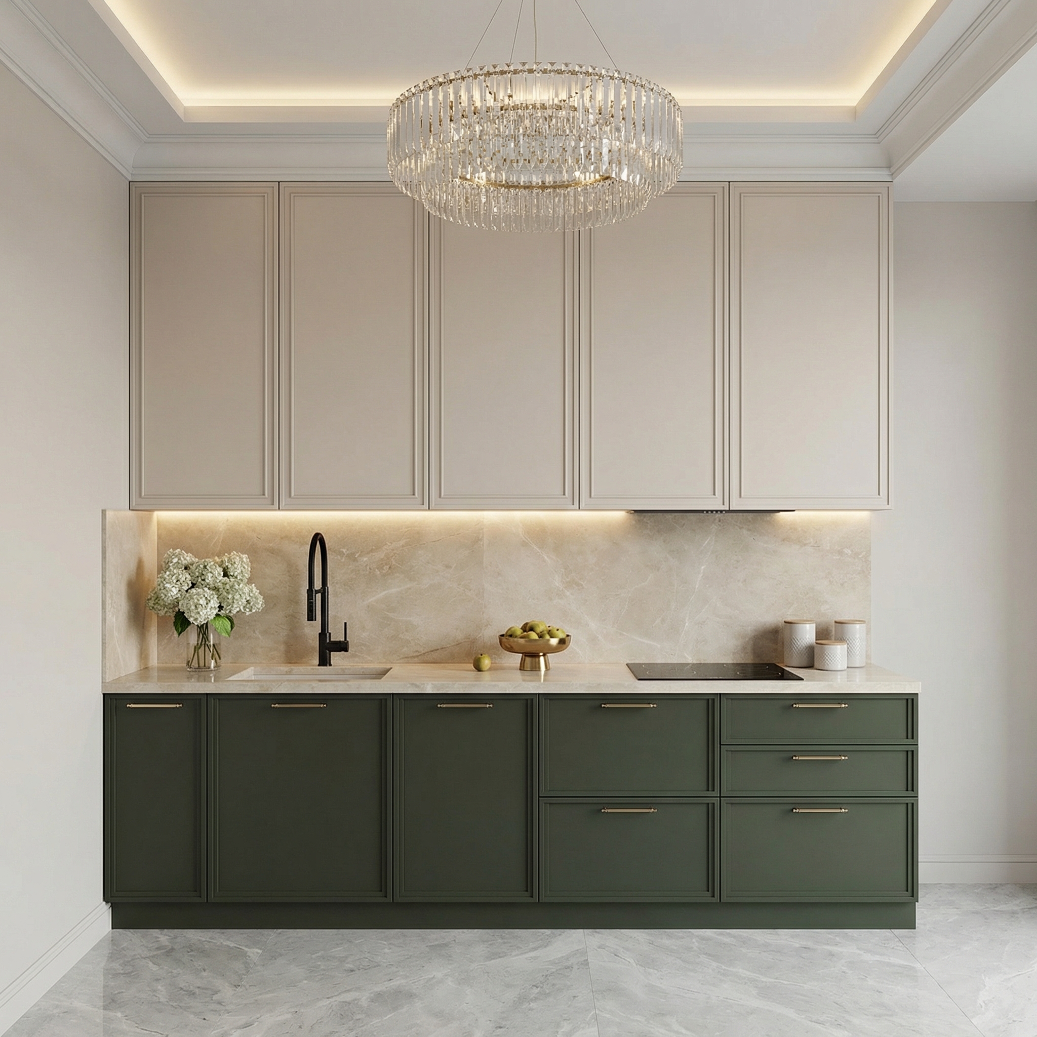 Дизайн кухни в стиле Неоклассика — фото интерьера от нейросети RoomGPT