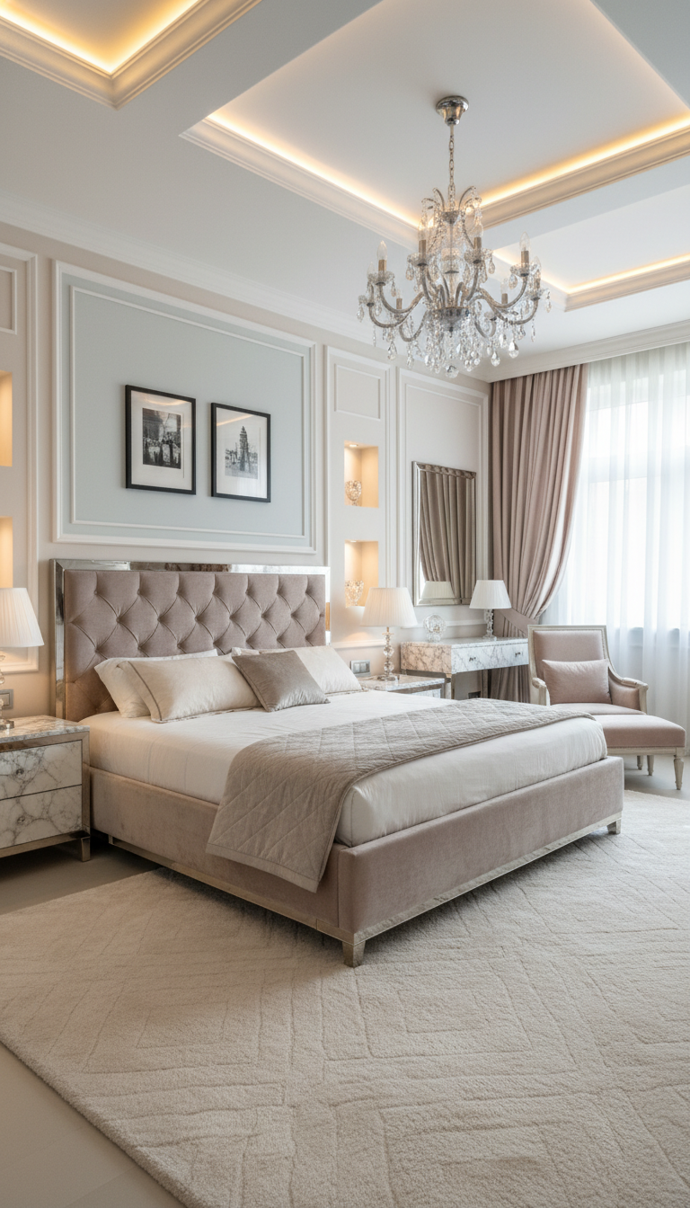 Дизайн спальни в стиле Классика — фото интерьера от нейросети RoomGPT