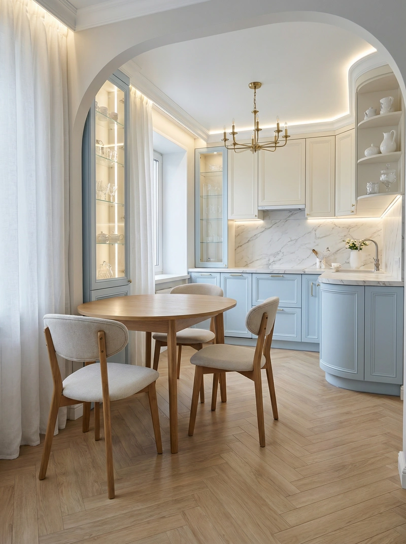 Дизайн интерьера в стиле Классика — Кухня от нейросети RoomGPT