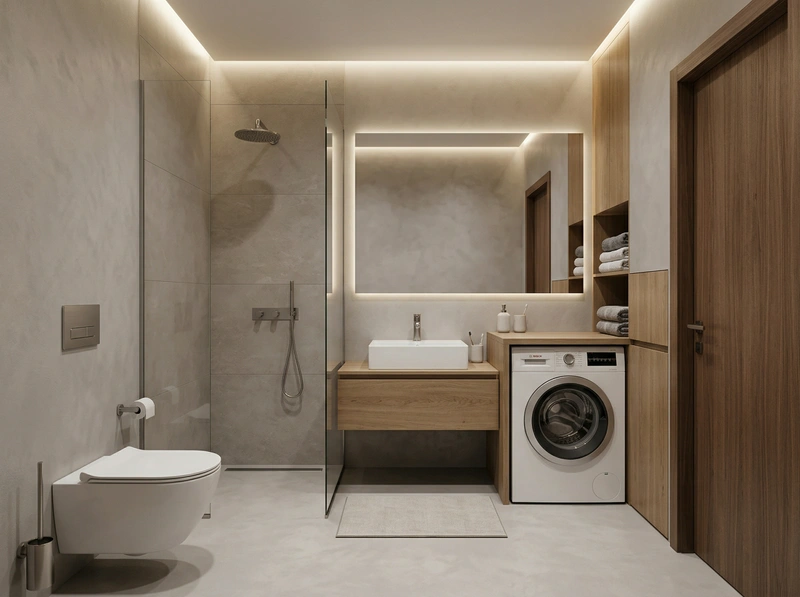 Дизайн ванной в стиле Минимализм — фото интерьера от нейросети RoomGPT