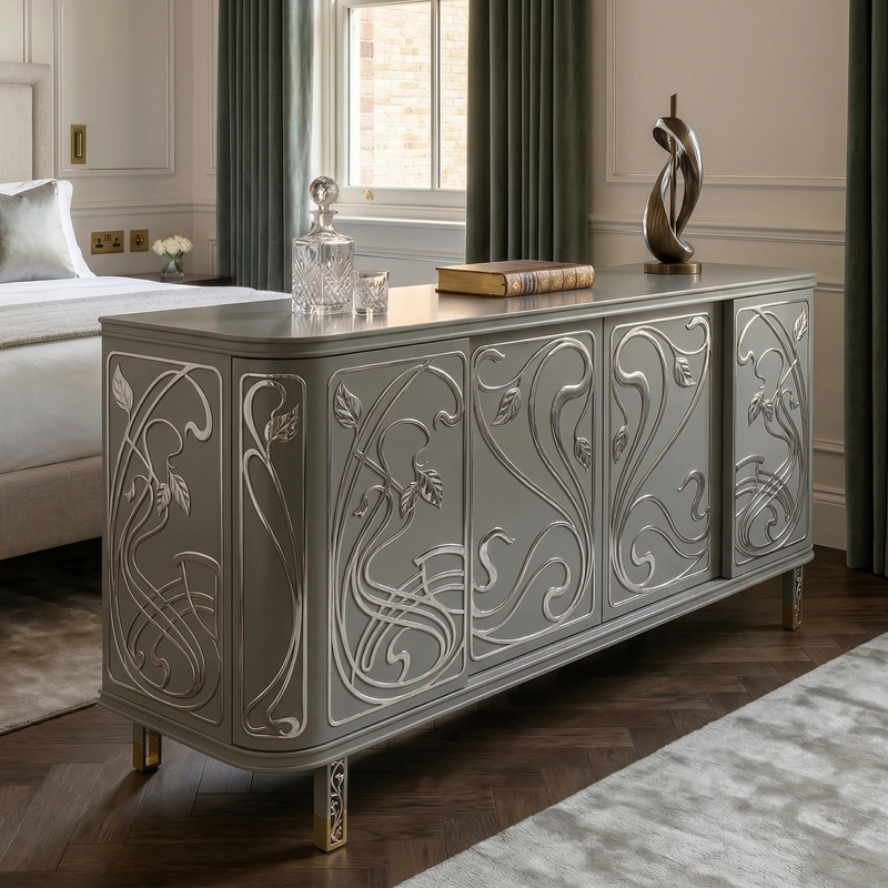 Дизайн спальни в стиле Классика — фото интерьера от нейросети RoomGPT