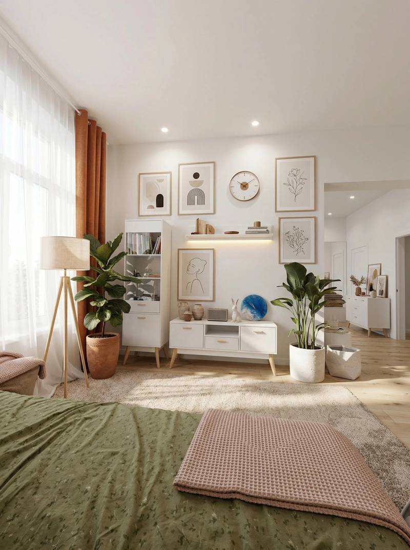 Дизайн гостиной в стиле Хюгге — фото интерьера от нейросети RoomGPT