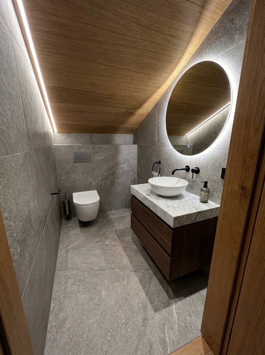 Дизайн ванной в стиле Минимализм — фото интерьера от нейросети RoomGPT