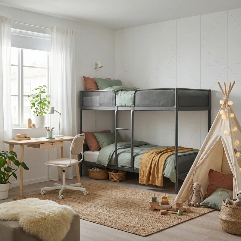 Дизайн интерьера в стиле Хюгге — Детская от нейросети RoomGPT