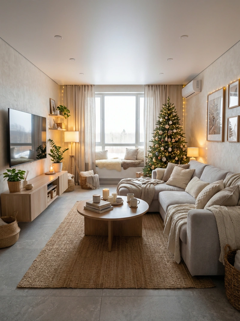 Дизайн интерьера в стиле Хюгге — Гостиная от нейросети RoomGPT