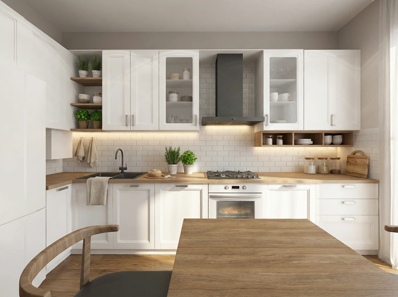 Дизайн интерьера в стиле Сканди — Кухня от нейросети RoomGPT