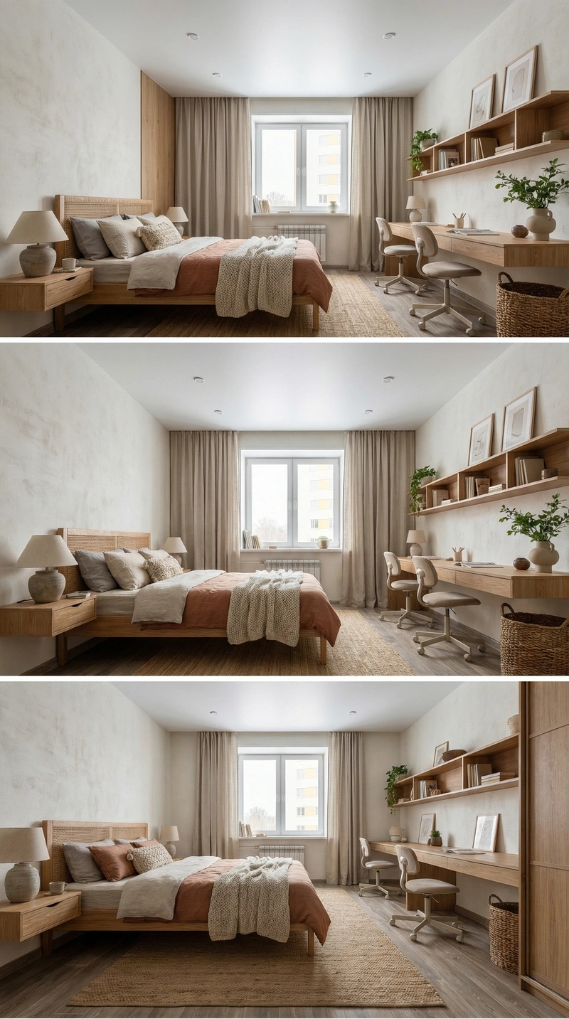 Дизайн детской в стиле Japandi — фото интерьера от нейросети RoomGPT