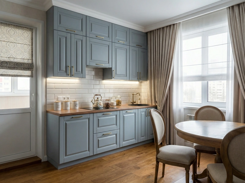 Дизайн интерьера в стиле Классика — Кухня от нейросети RoomGPT