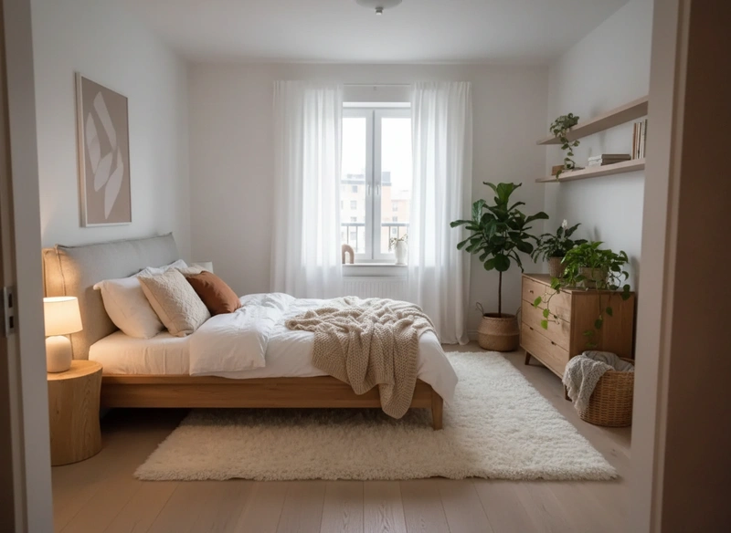 Дизайн интерьера в стиле Хюгге — Спальня от нейросети RoomGPT