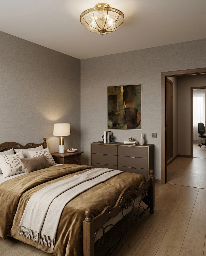 Дизайн интерьера в стиле Контемпорари — Спальня от нейросети RoomGPT