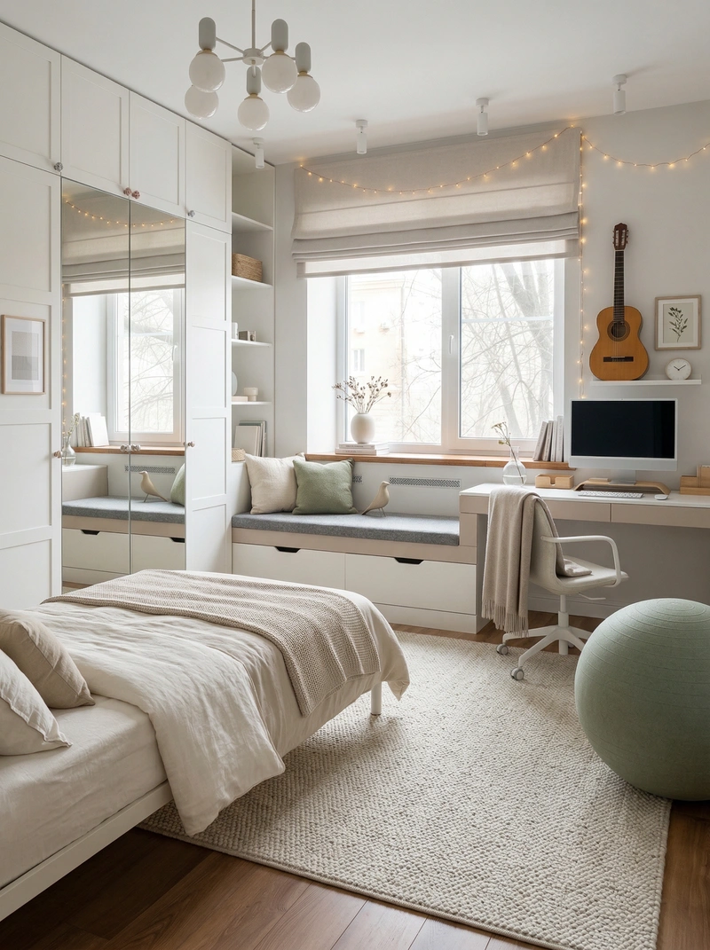 Дизайн интерьера в стиле Сканди — Спальня от нейросети RoomGPT