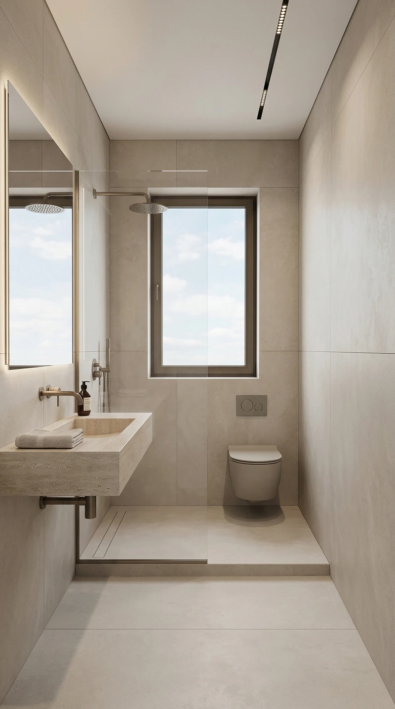 Дизайн ванной в стиле Минимализм — фото интерьера от нейросети RoomGPT