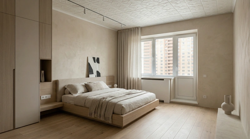 Дизайн спальни в стиле Минимализм — фото интерьера от нейросети RoomGPT