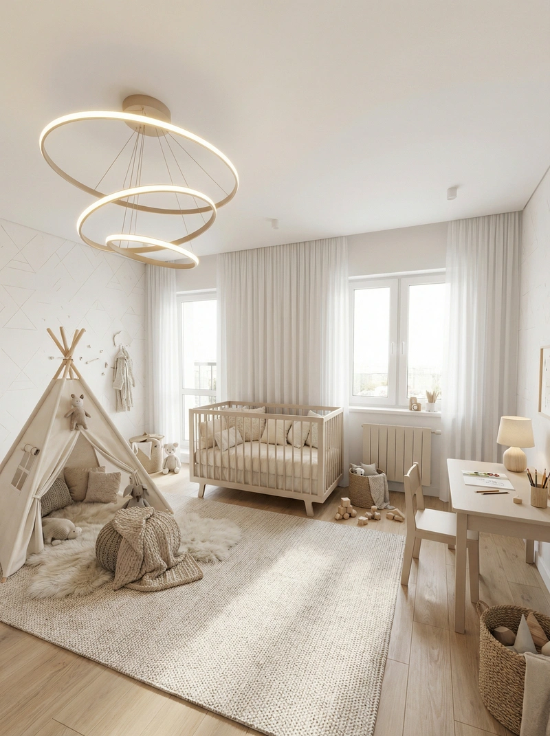 Дизайн интерьера в стиле Хюгге — Детская от нейросети RoomGPT