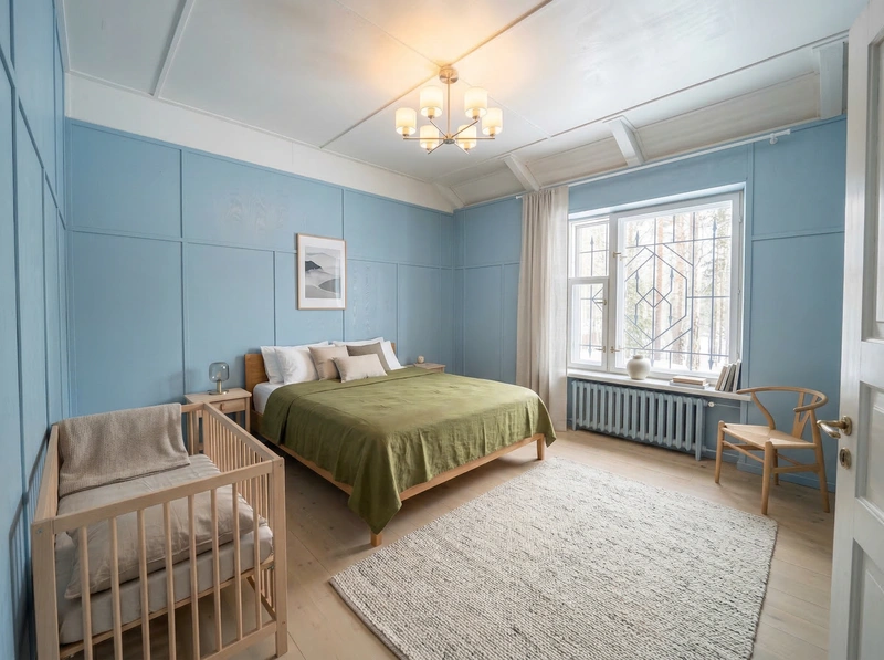 Дизайн интерьера в стиле Сканди — Спальня от нейросети RoomGPT