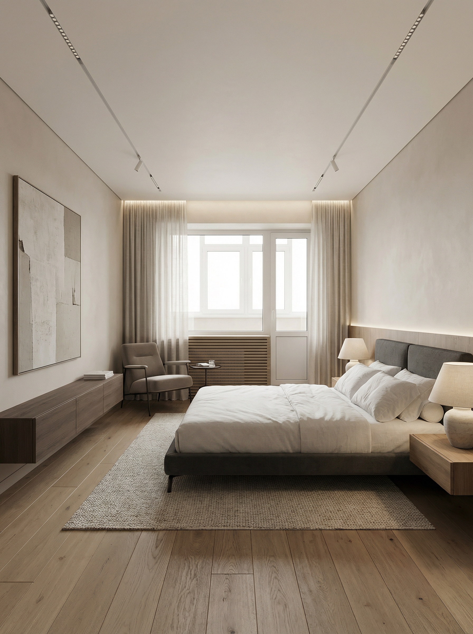 Дизайн спальни в стиле Минимализм — фото интерьера от нейросети RoomGPT