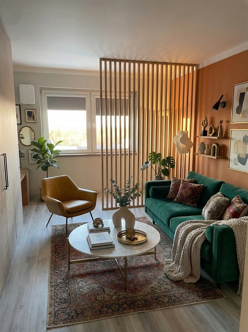 Дизайн гостиной в стиле Эклектика — фото интерьера от нейросети RoomGPT