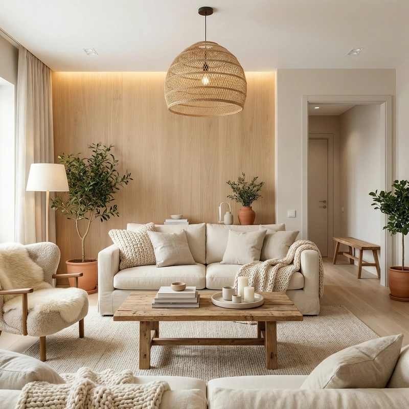 Дизайн интерьера в стиле Хюгге — Гостиная от нейросети RoomGPT