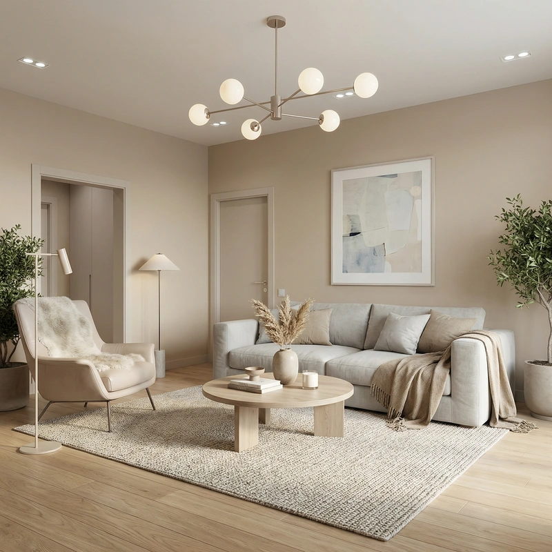 Дизайн интерьера в стиле Сканди — Гостиная от нейросети RoomGPT