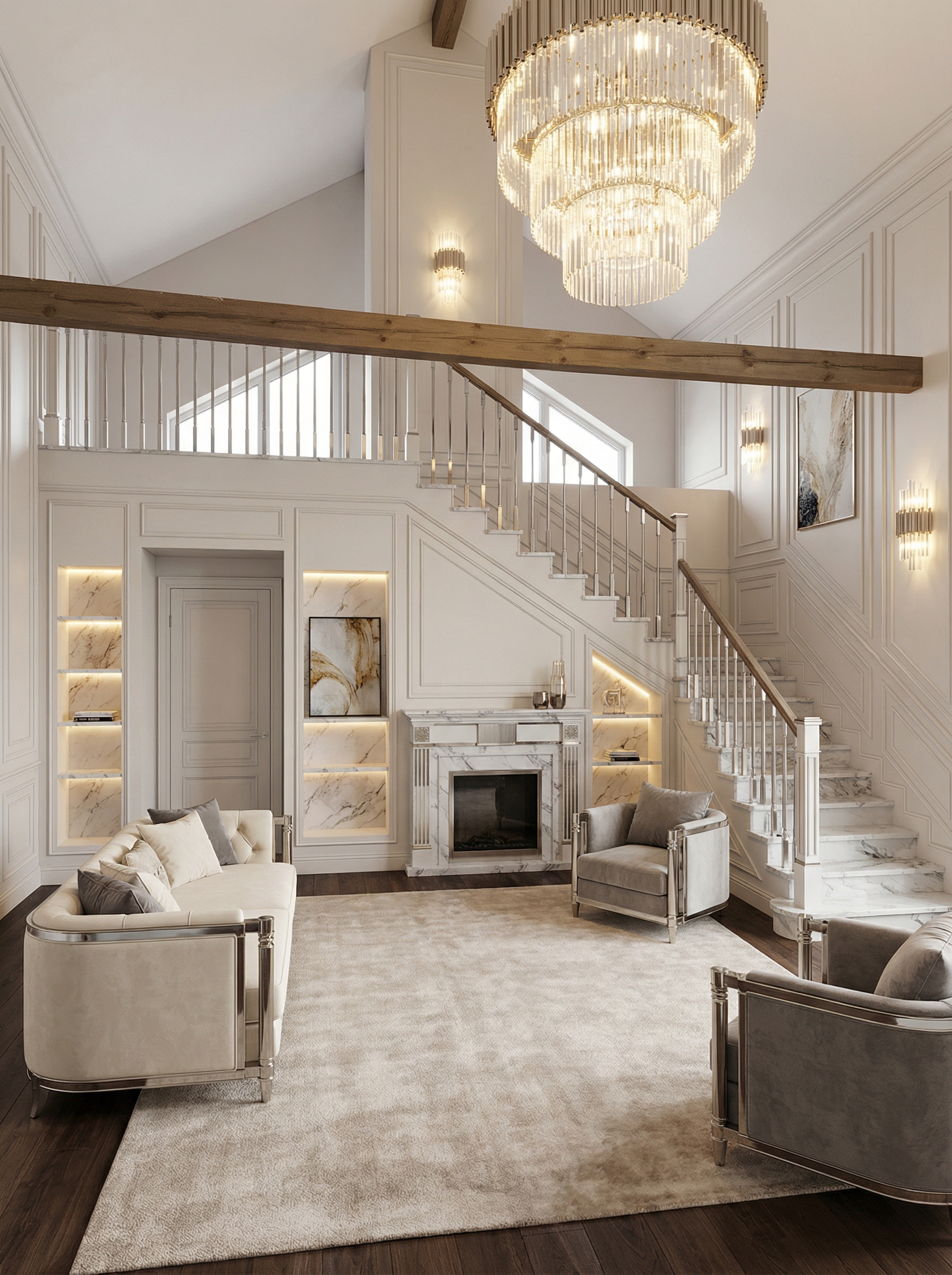 Дизайн гостиной в стиле Классика — фото интерьера от нейросети RoomGPT