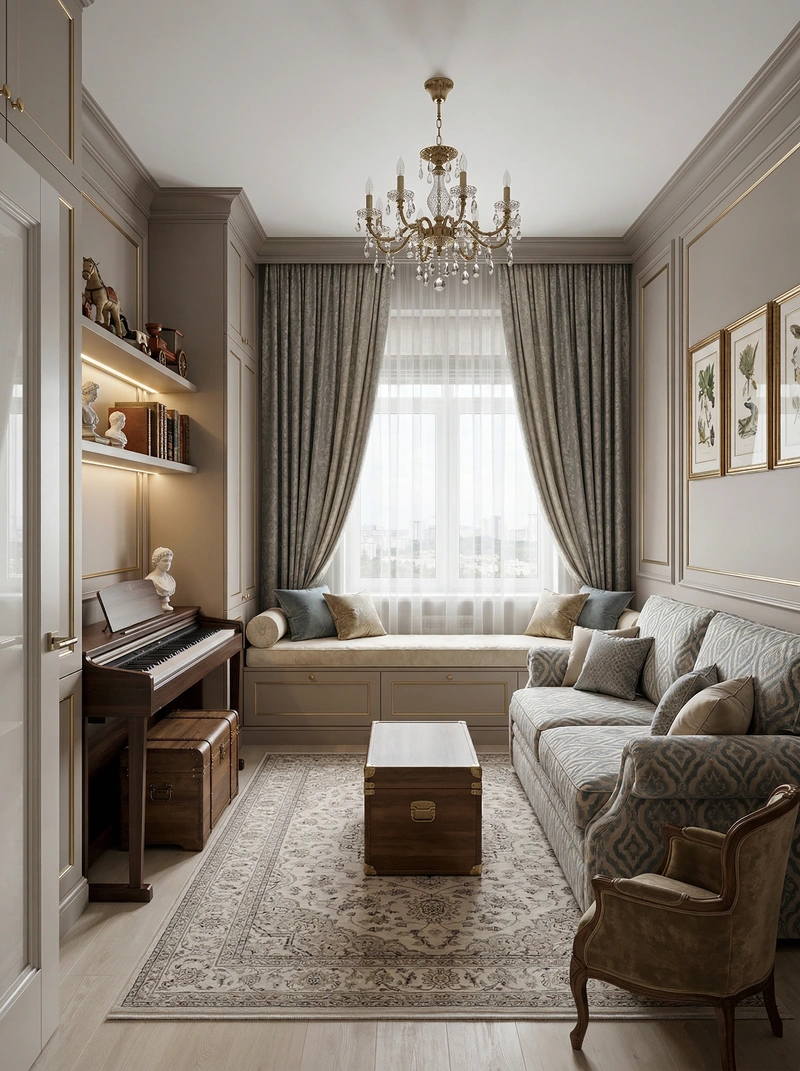 Дизайн интерьера в стиле Классика — Детская от нейросети RoomGPT