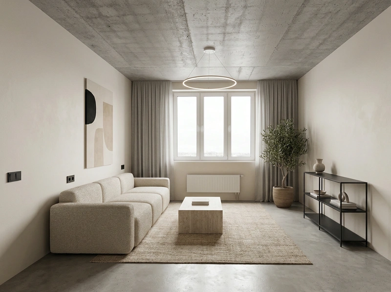 Дизайн интерьера в стиле Минимализм — Гостиная от нейросети RoomGPT
