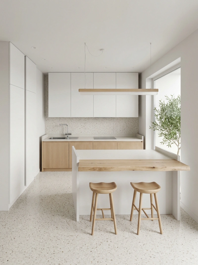 Дизайн интерьера в стиле Сканди — Кухня от нейросети RoomGPT