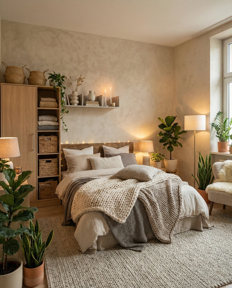 Дизайн интерьера в стиле Хюгге — Спальня от нейросети RoomGPT