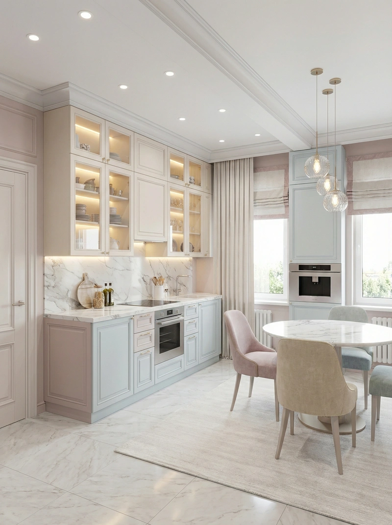 Дизайн интерьера в стиле Классика — Кухня от нейросети RoomGPT